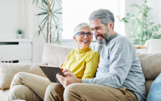 Senior Couple Happy Tablet Computer Love Together